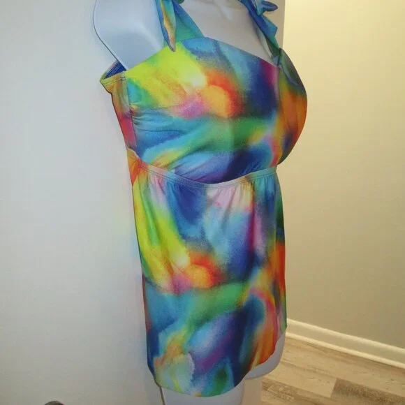 BECCA ETC Plus Size Tankini Water Color Print NWT Sz 1X - Picture 11 of 11